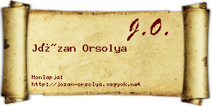 Józan Orsolya névjegykártya